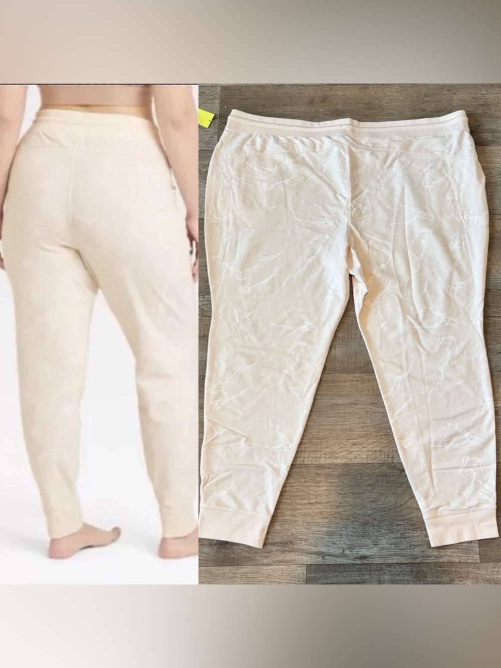 All In Motion Women’s Plus size French Terry Ivory Print Joggers 3X NEW - Picture 2 of 8